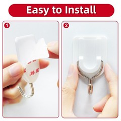 10 Wire Hooks for Hanging Heavy Duty with Strips no Damage,Adhesive Wall Hook…