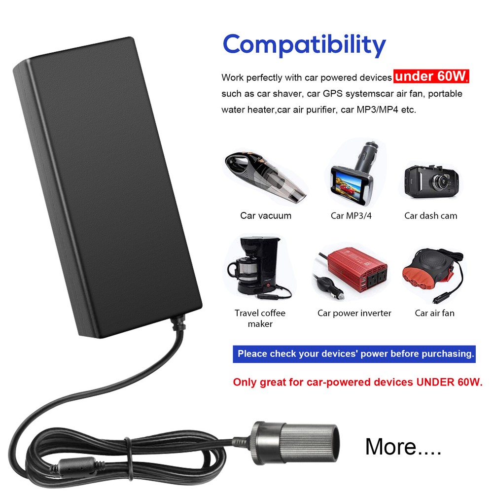 AC to DC Converter 110V to 12V DC 60W/120W Power Supply Car Adapter Transformer