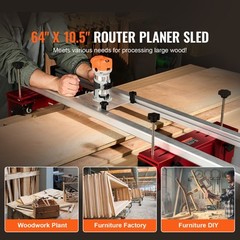 VEVOR Router Sled Adjustable Wood Slab Flattening Mill Router Jig 64″ Length