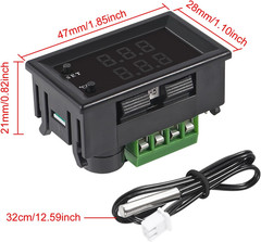 4Pcs DC 12V Electronic Temperature Controller Programmable -50 to 110 ℃ Heating/