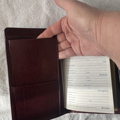 Day Timer Brown Leather Senior Pocket Planner Wallet Checkbook Organizer 4″ x 7″