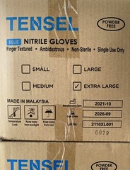 Blue Nitrile Gloves Powder Free Size XL – XL (1 Case = 10 Boxes = 1000 Gloves)