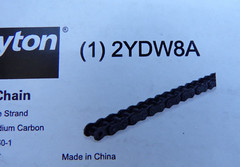 Dayton 2YDW8A Roller Chain 60-1 Single Strand 10’L Medium Carbon; mF
