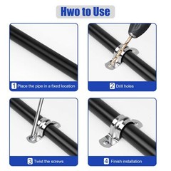 30 Pack 1 Inch Heavy Duty Stainless Steel Pipe Strap Conduit Clamps with 2 Hole