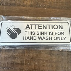 5 Pack Attention This Sink is For Hand Wash Only Sign Brushed Silver 2″ X 6″