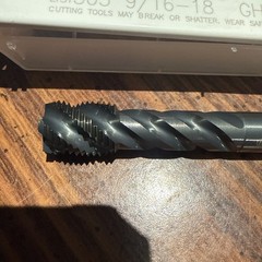 OSG Spiral Flute Tap: 9/16-18, UNF, 4 Flute, Modified Bottoming Chamfer, 3B Clas