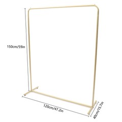 Golden Vintage Clothing Storage Shelf Garment Rack Clothes Hanger Industrial