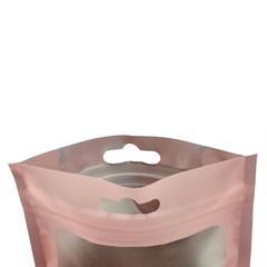 Food-Safe Pink/Silver Mylar Zipper Pouch for Chocolate/Rainbow Sprinkles Product