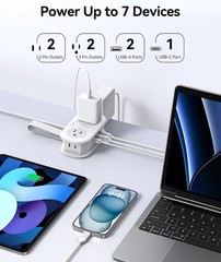 ORICO Travel Power Strip with 4 Outlet 3 USB Charging Station 4ft Extension Cord