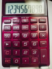 🧮 Casio SL-1100TV METALLIC RUBY RED 💎🍒Gem Collectible Calculator BIG Display