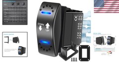 Compact DPDT Rocker Switch with Built-in LED and Easy Installation Adaptors