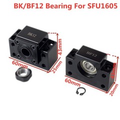 Ball Screw SFU1605 Antibacklash 250-2000mm+BK/BF12+Nut Housing+6.35*10mm Coupler