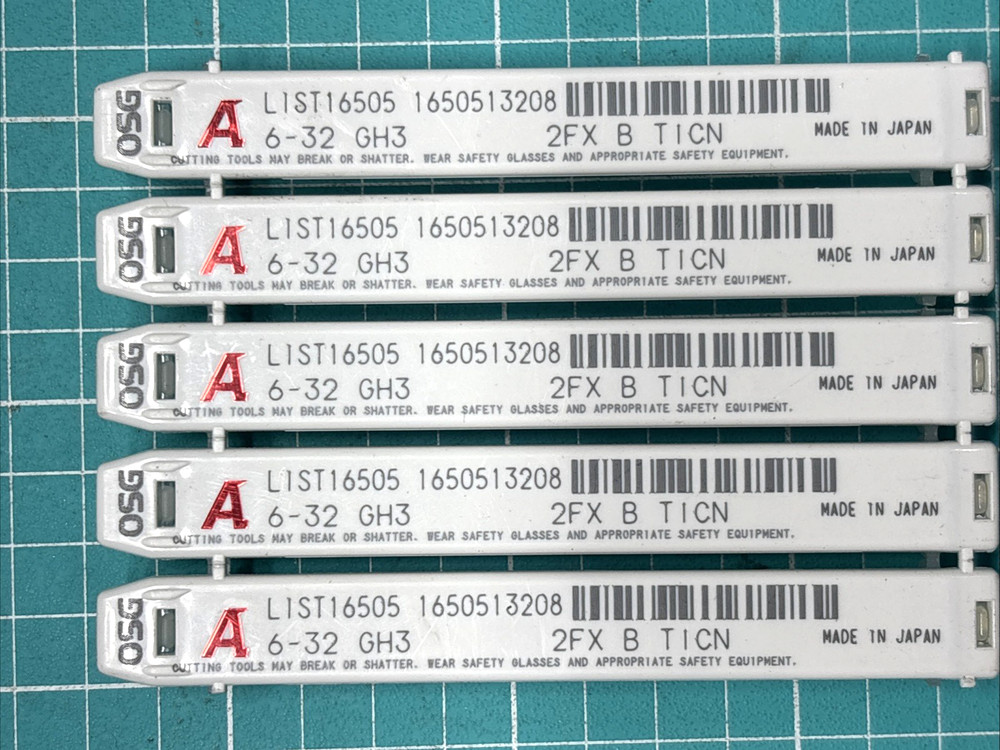 5- OSG A 6-32 GH3 Tap, 16505, 2FX B TICN, 1650513208, Japan, Free US Ship