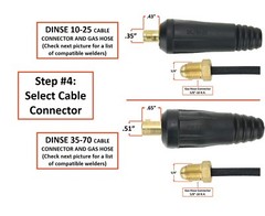 WP Series – Air Cooled TIG Torch with Valve – 2-Piece Cable with Dinse Connector
