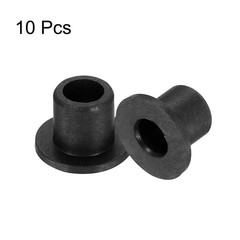 10Pcs Flanged Sleeve Bearing, ID 3mm x OD 4mm x Length 5mm POM Bushing, Black