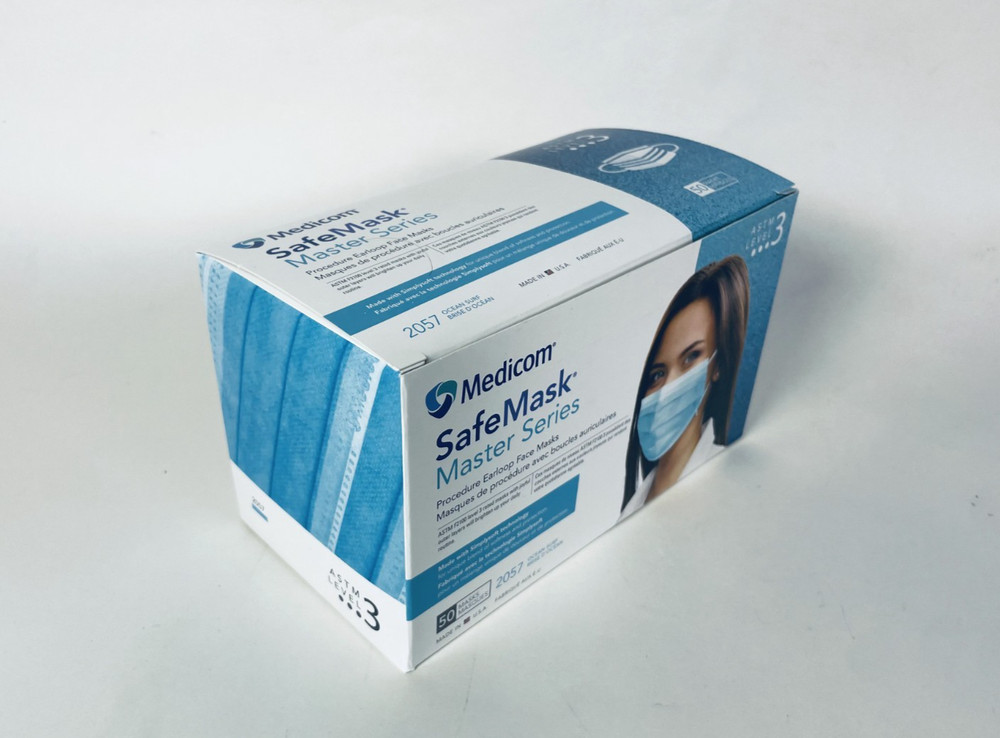 Medicom SafeMask Master Series ASTM Level 3 Ocean Surf Face Mask 50/PK 2057