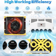 12V 11000 BTU Truck Air Conditioner Split AC For Semi Trucks Bus RV Caravan US