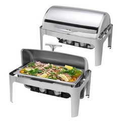9 Quart Roll Top Stainless Steel Silver Chafing Dish Buffet Set for Weddings NEW