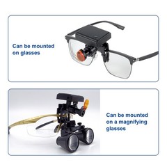 Dental LED Headlight Bright 5W Wireless Clip on Optical Filter Binocular Loupes