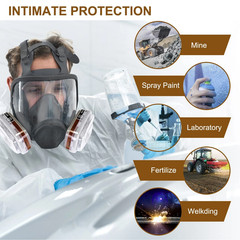 Full Face Gas Mask Painting Spraying Respirator w/Filters for 6800 Facepiece US
