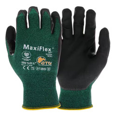 Maxiflex Cut Men’S Large Green ANSI 2 Premium Nitrile-Coated Outdoor and Work Gl