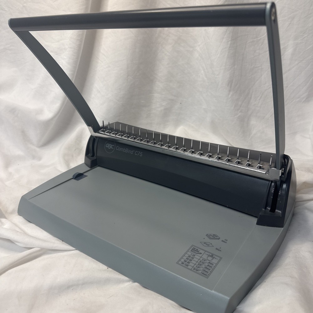GBC CombBind C75 Plastic Comb Binding Machine Tabletop Desk Office Book Make