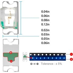 1200PCS Super Bright SMD LED Diode Assortment 6 Colors Assortment 0603 0805 1206