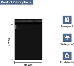 Poly Envelopes Self Sealing Shipping Envelopes 100 Pack 10×13 Black Plastic