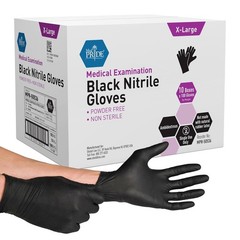 MedPride Medical Examination Nitrile Gloves,N/S Powd Free, X-Large-Black-1000/CS