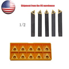 20 pc 1/2″ Lathe Indexable Carbide Insert + Turning Tooling Bit Holder Set