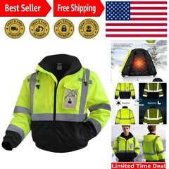 Multi-Use Reflective Construction Jacket – XL hi-vis Rain Gear for All Seasons