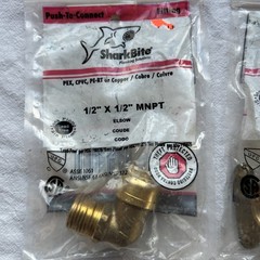 Shark Bite Straight Female Connector 1/2″ X 1/2″ FNPT, 3 others included