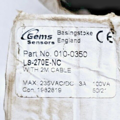 Gems sensors 010-0350 ls-270e-nc cable mounting level switch ENGLAND