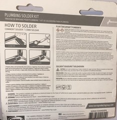 HARRIS 4 oz Plumbing Solder Kit w/ Flux, Brush, Abrasive Cloth, Model: 333559