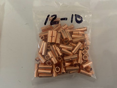 12-10 GAUGE 100 PK SEAMLESS NON INSULATED BARE COPPER BUTT SPLICE CONNECTOR