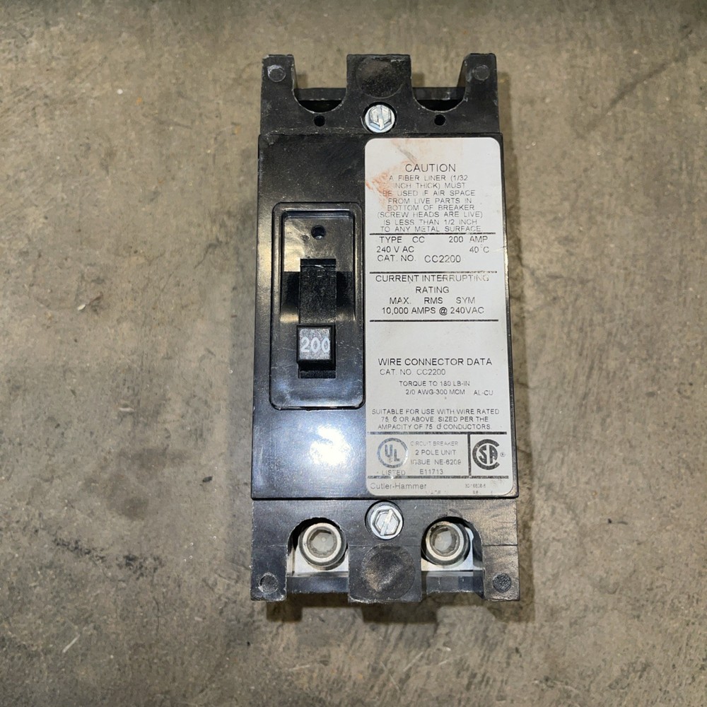 Cutler-Hammer CCV2200 Circuit Breaker, Tenant, Type CC, 200 A, 2 -Pole, 120/240