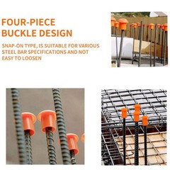 250PC Rebar Mushroom Safety Caps | For Rebar #3 to #8 | Concrete Stakes New