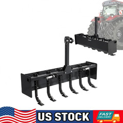 3 Point Hitch 55″Box Blade Scraper Power coated HD Steel W/6 Adj Shanks CAT 0&1
