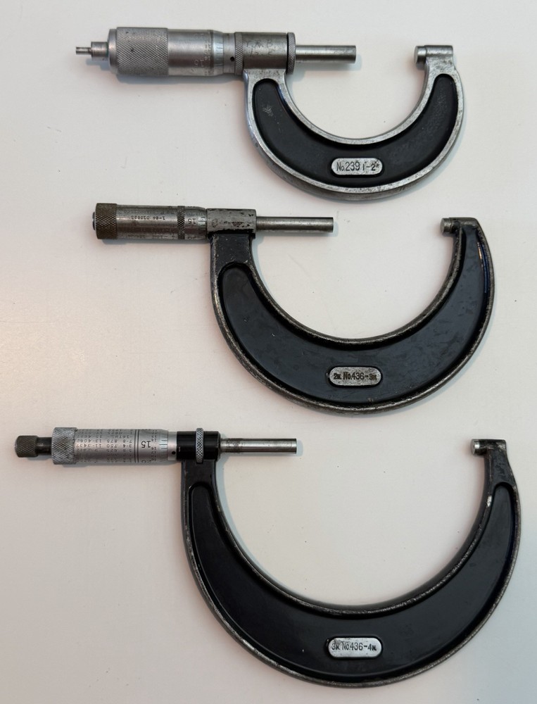 Set Of 3 Starrett Micrometer No 436 2″-3″ & 3″-4″ No 239 1″-2″