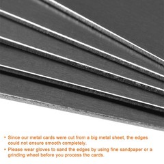 Blank Metal Card 88x53x1mm Anodized Aluminum Plate Black 15 Pcs