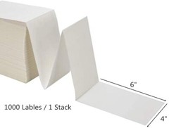 4000 Fanfold 4 x 6 Direct Thermal Shipping Labels for Zebra 2844 Elton Rollo USA