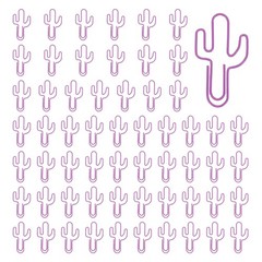 60Pcs Paper Clip, Cactus Shape Paper Clip Small Cute Bookmarks, Purple