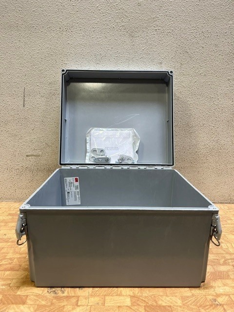 Hoffman 14x12x8in, NEMA 4X, Hinged, Fiberglass, opaque enclosure