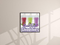 REAL FRUIT SMOOTHIES | Laminated Vinyl Decal Sticker Label