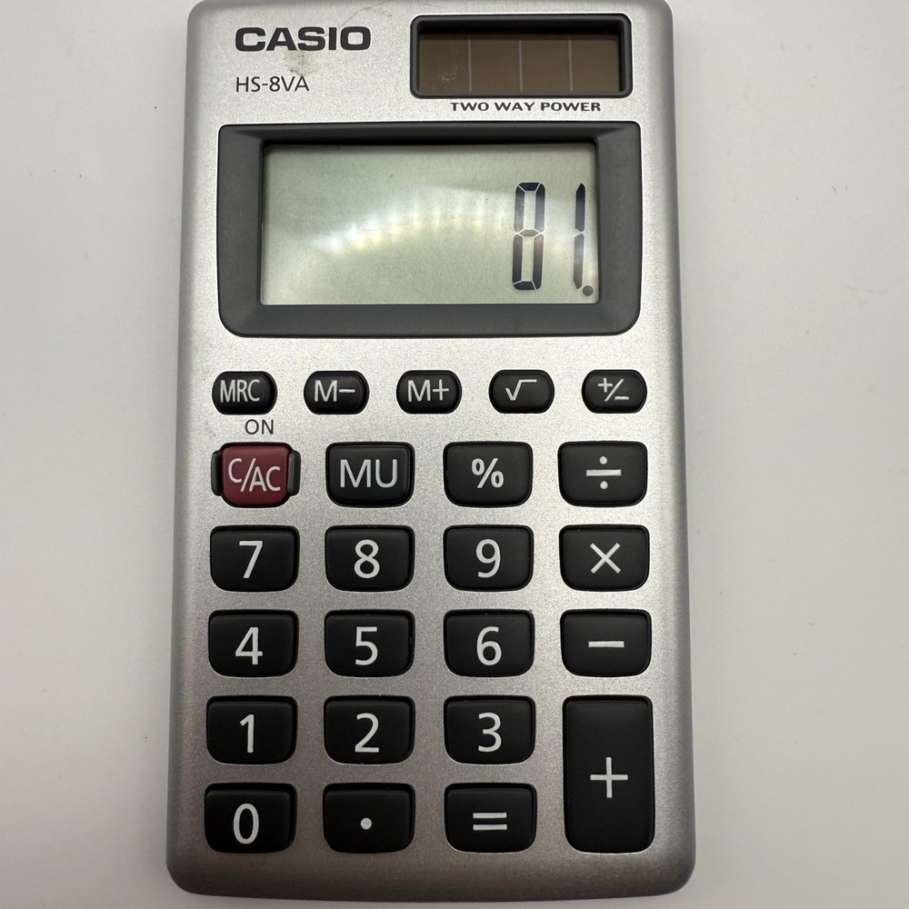 Casio HS-8VA Solar Powered Standard Function Calculator