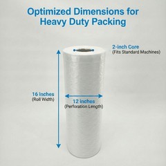 984ft x 12″ x16″ Air Cushion Machine Film Packaging Roll – Small Bubble Roll
