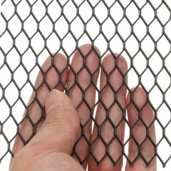 4″L x 4″W Universal Car Grill Mesh, 2Pcs 7x12mm Diamond Hole, Black