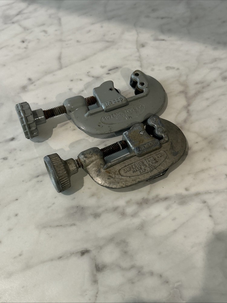 Lot Of 2: SUPERIOR TOOL Metal / PVC Tube Cutter 1/8″ To 1-1/8″ USA #350