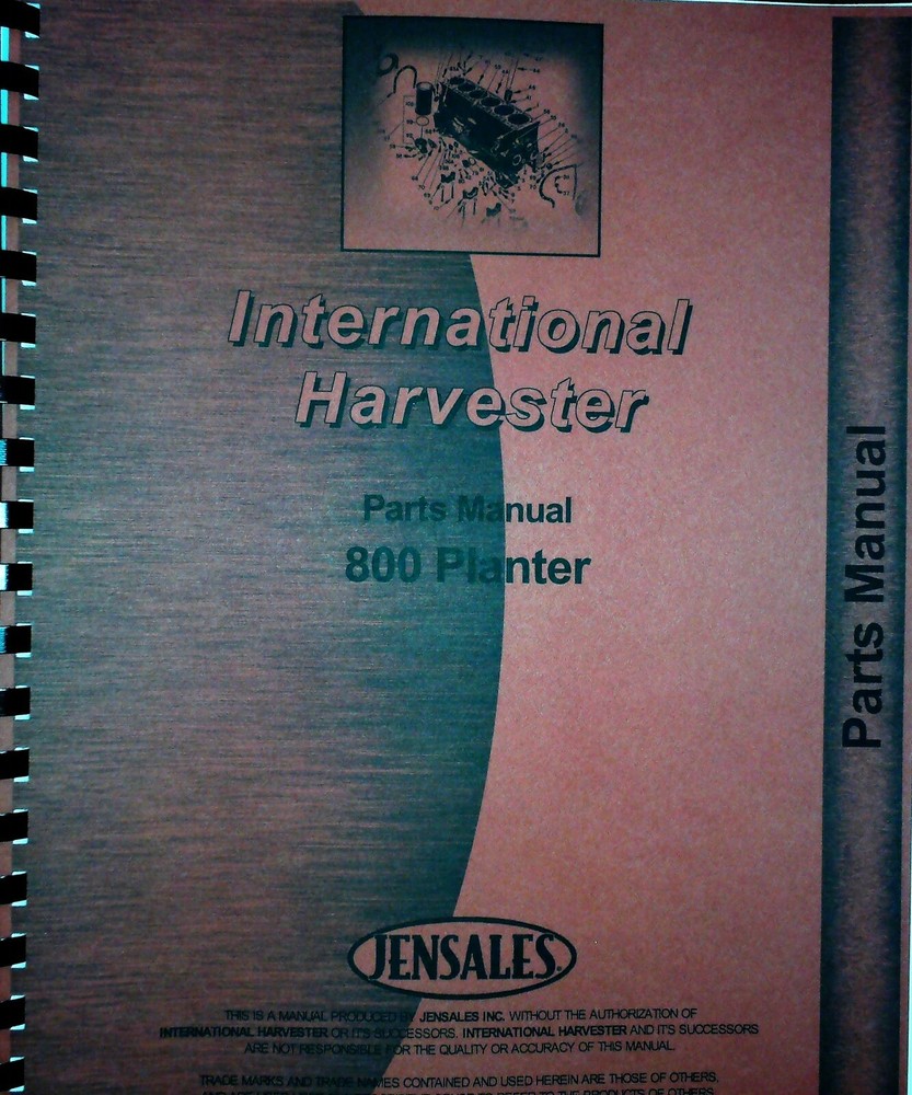 International Planter Parts Manual Catalog 800 Series
