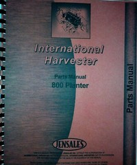 International Planter Parts Manual Catalog 800 Series